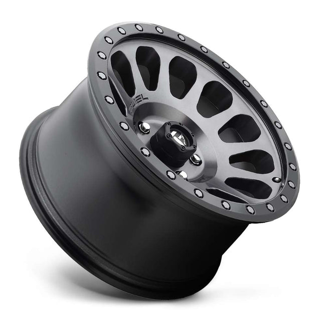 Fuel Off-Road Vector D601 Matte Gunmetal with Black Bead Ring